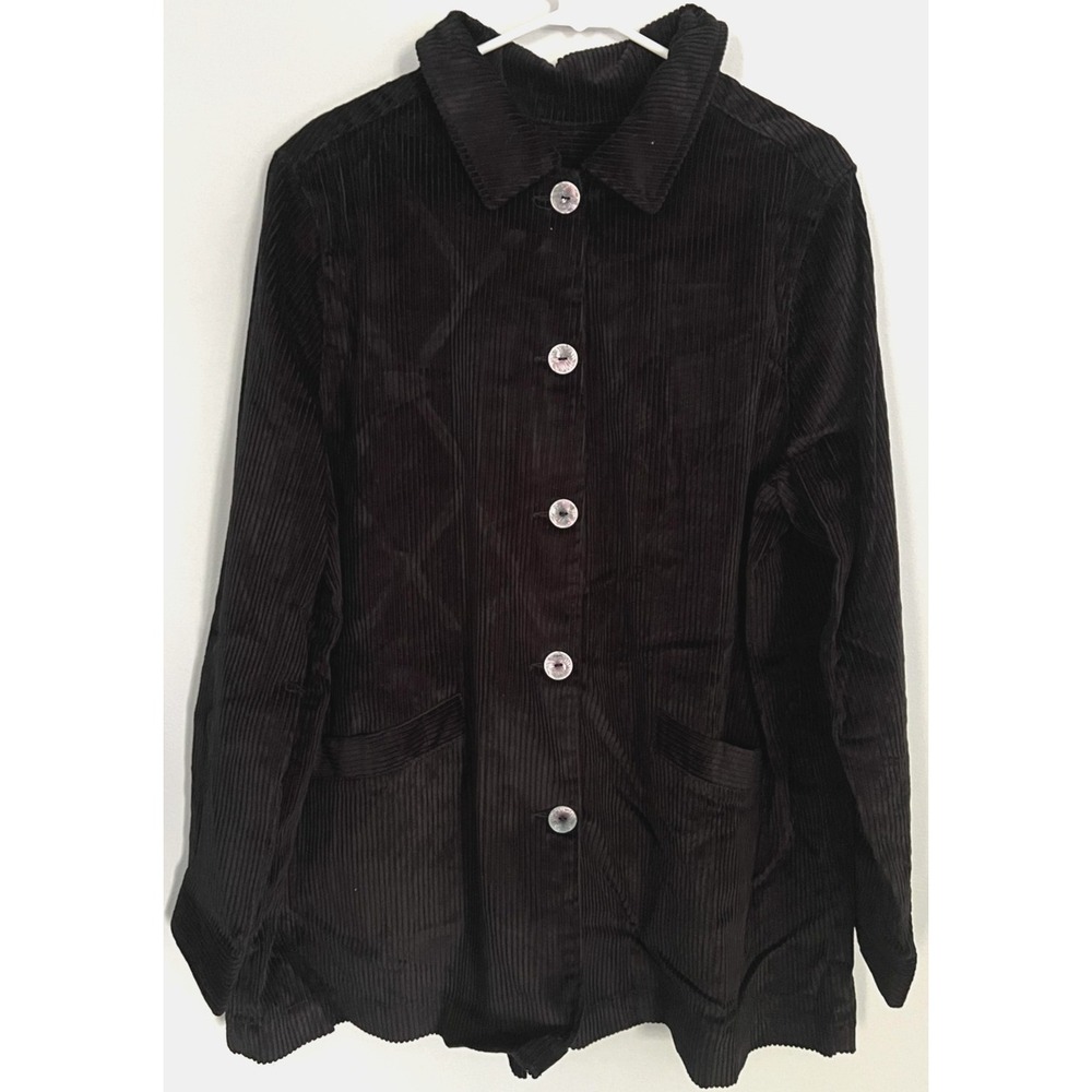 Woman Within Jacket Women 18/20 Large Corduroy Button Front Longline Plus NWOT